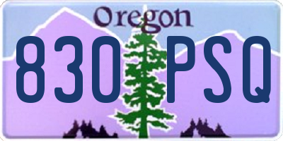OR license plate 830PSQ