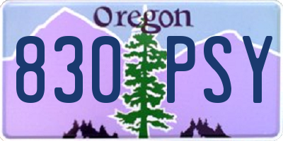 OR license plate 830PSY