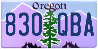 OR license plate 830QBA
