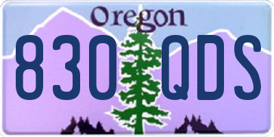 OR license plate 830QDS