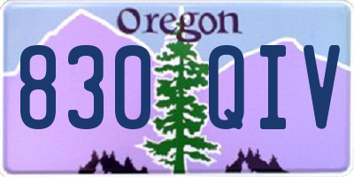 OR license plate 830QIV