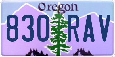OR license plate 830RAV