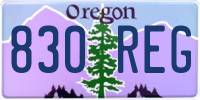 OR license plate 830REG