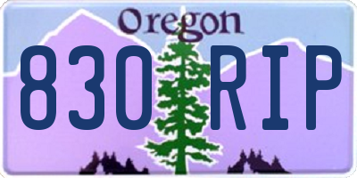 OR license plate 830RIP