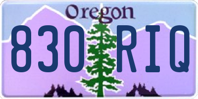 OR license plate 830RIQ