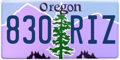 OR license plate 830RIZ