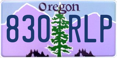 OR license plate 830RLP