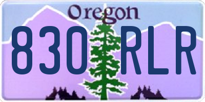 OR license plate 830RLR