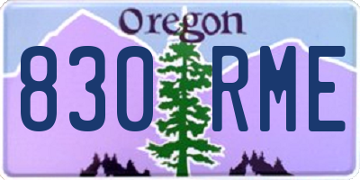 OR license plate 830RME