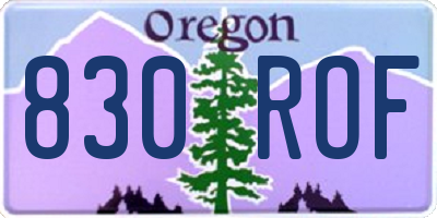 OR license plate 830ROF