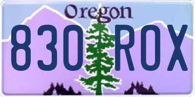 OR license plate 830ROX