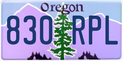 OR license plate 830RPL