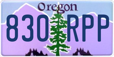 OR license plate 830RPP