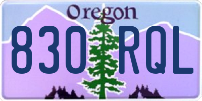 OR license plate 830RQL