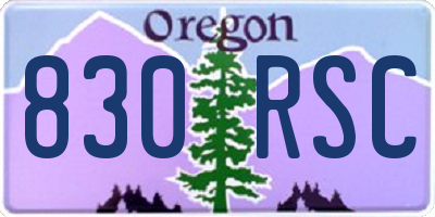 OR license plate 830RSC
