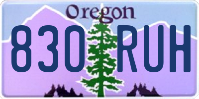 OR license plate 830RUH