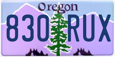 OR license plate 830RUX