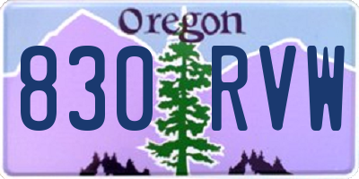 OR license plate 830RVW
