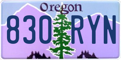 OR license plate 830RYN