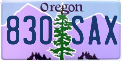 OR license plate 830SAX