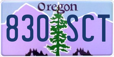 OR license plate 830SCT