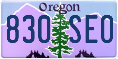 OR license plate 830SEO