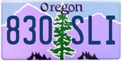 OR license plate 830SLI