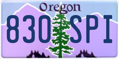OR license plate 830SPI