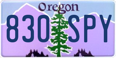 OR license plate 830SPY