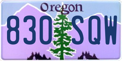 OR license plate 830SQW