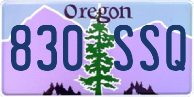 OR license plate 830SSQ
