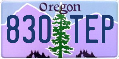 OR license plate 830TEP