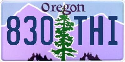 OR license plate 830THI