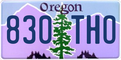 OR license plate 830THO
