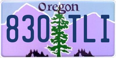 OR license plate 830TLI