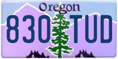 OR license plate 830TUD