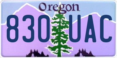 OR license plate 830UAC