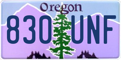 OR license plate 830UNF