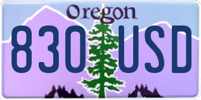 OR license plate 830USD