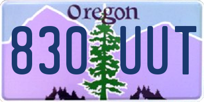 OR license plate 830UUT
