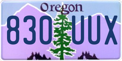 OR license plate 830UUX