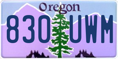 OR license plate 830UWM