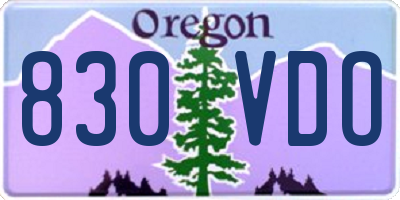 OR license plate 830VDO