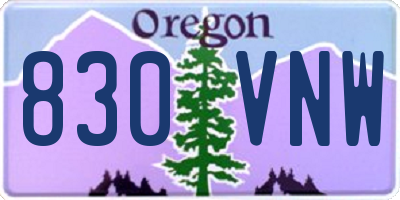 OR license plate 830VNW