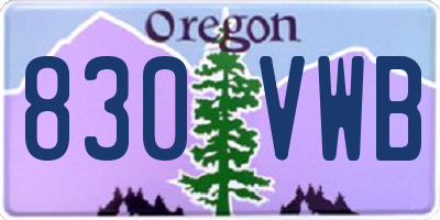 OR license plate 830VWB