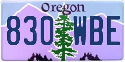 OR license plate 830WBE