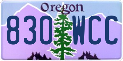 OR license plate 830WCC