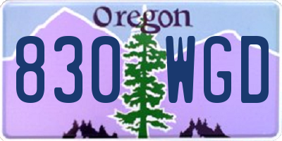 OR license plate 830WGD
