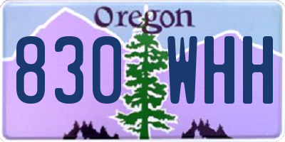 OR license plate 830WHH