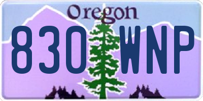 OR license plate 830WNP